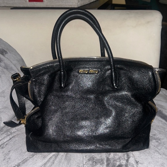 Miu Miu Black Leather Shoulder Bag